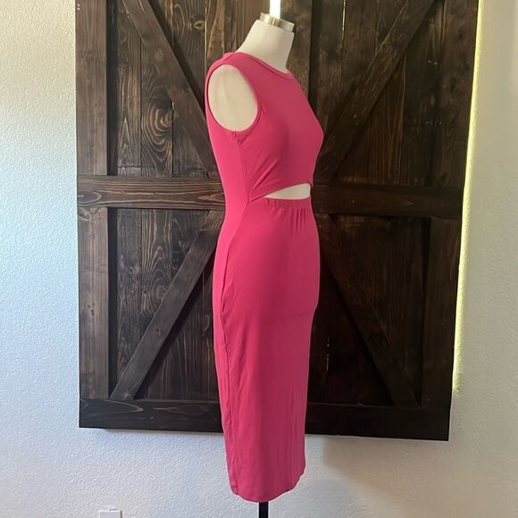 Sleeveless Midi Cut Out Dress Summer Split Bodycon Tank Dress Small - Picture 5 of 12